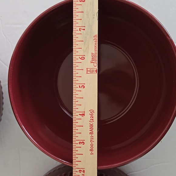 Royal Norfolk Four Cranberry Textured 6" Bowls - Picture 4 of 5